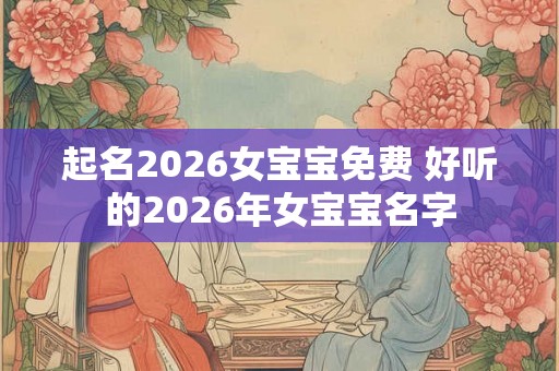 起名2026女宝宝免费 好听的2026年女宝宝名字