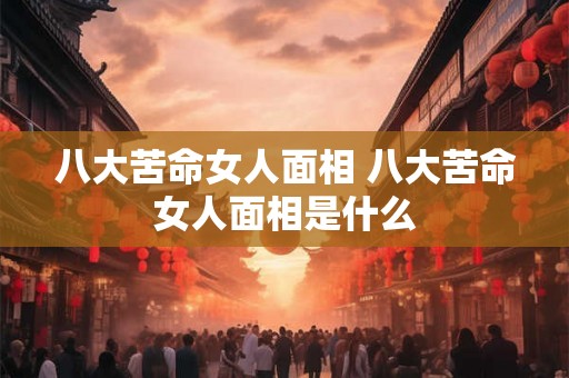八大苦命女人面相 八大苦命女人面相是什么