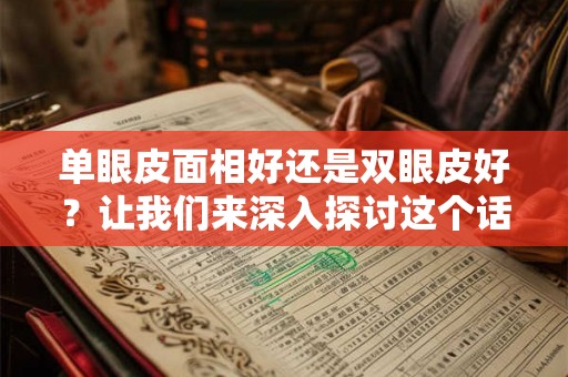 单眼皮面相好还是双眼皮好？让我们来深入探讨这个话题！