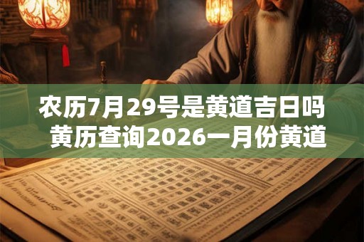 农历7月29号是黄道吉日吗 黄历查询2026一月份黄道吉日 农历7月29号是黄道吉日吗 黄历查询2026一月份黄道吉日