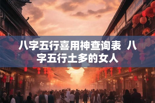 八字五行喜用神查询表  八字五行土多的女人