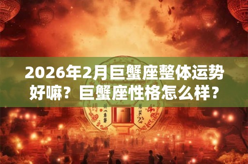 2026年2月巨蟹座整体运势好嘛？巨蟹座性格怎么样？