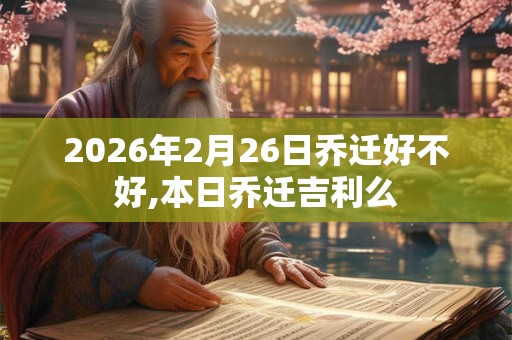 2026年2月26日乔迁好不好,本日乔迁吉利么 2026年2月26日乔迁好不好,本日乔迁吉利么