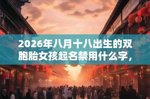 2026年八月十八出生的双胞胎女孩起名禁用什么字，五行属什么