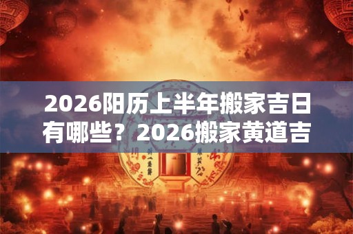 2026阳历上半年搬家吉日有哪些？2026搬家黄道吉日