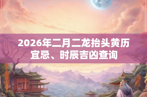 2026年二月二龙抬头黄历宜忌、时辰吉凶查询