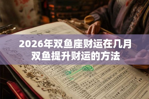 2026年双鱼座财运在几月 双鱼提升财运的方法