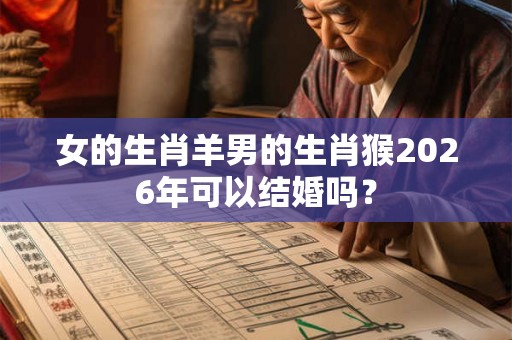 女的生肖羊男的生肖猴2026年可以结婚吗？