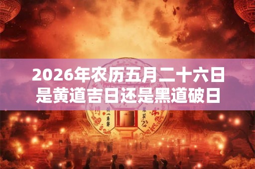 2026年农历五月二十六日是黄道吉日还是黑道破日