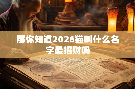那你知道2026猫叫什么名字最招财吗