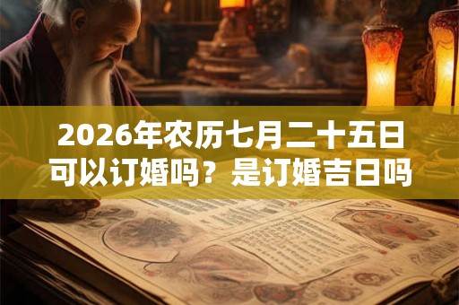 2026年农历七月二十五日可以订婚吗？是订婚吉日吗？