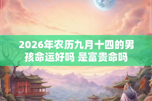 2026年农历九月十四的男孩命运好吗 是富贵命吗