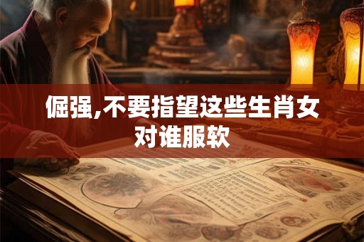 倔强,不要指望这些生肖女对谁服软