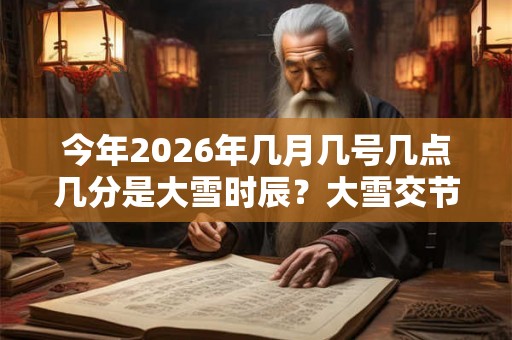 今年2026年几月几号几点几分是大雪时辰？大雪交节时间