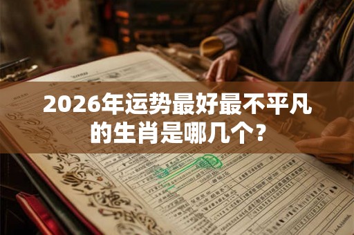 2026年运势最好最不平凡的生肖是哪几个？