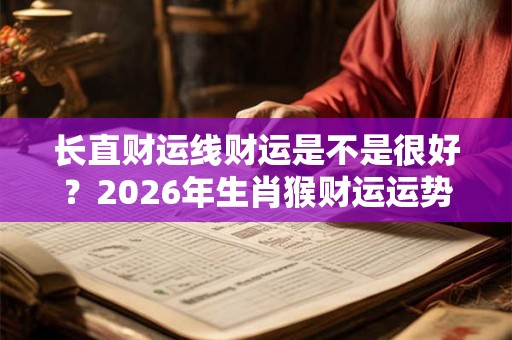 长直财运线财运是不是很好？2026年生肖猴财运运势分析