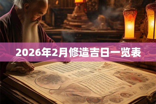 2026年2月修造吉日一览表 2026年2月修造吉日一览表
