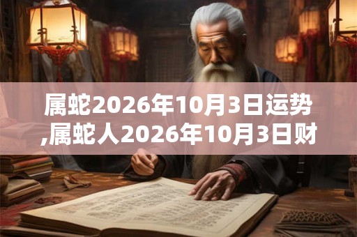 属蛇2026年10月3日运势,属蛇人2026年10月3日财运,生肖蛇2026年10月3日运势 属蛇2026年10月3日运势,属蛇人2026年10月3日财运,生肖蛇2026年10月3日运势