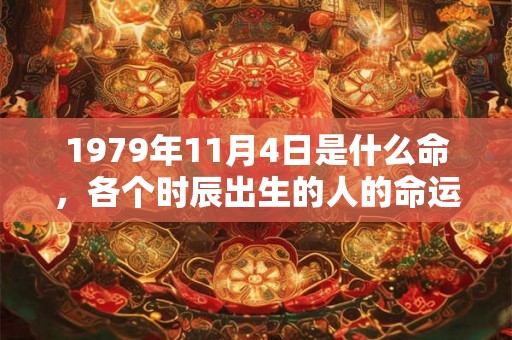 1979年11月4日是什么命，各个时辰出生的人的命运