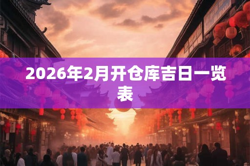 2026年2月开仓库吉日一览表 2026年2月开仓库吉日一览表