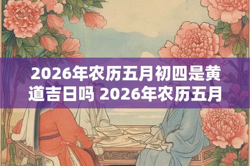 2026年农历五月初四是黄道吉日吗 2026年农历五月初四是否是适宜行事的黄道吉日