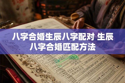 八字合婚生辰八字配对 生辰八字合婚匹配方法