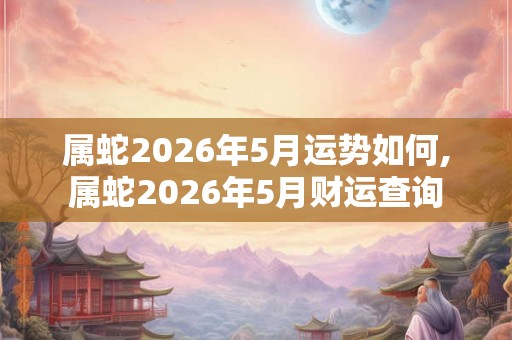 属蛇2026年5月运势如何,属蛇2026年5月财运查询