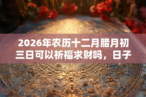 2026年农历十二月腊月初三日可以祈福求财吗,日子好吗? 2026年农历十二月腊月初三日可以祈福求财吗,日子好吗?