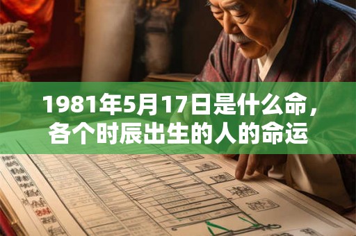 1981年5月17日是什么命，各个时辰出生的人的命运