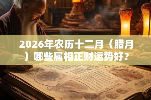 2026年农历十二月（腊月）哪些属相正财运势好？