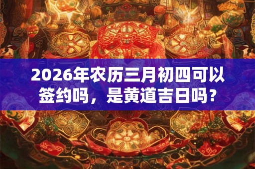 2026年农历三月初四可以签约吗，是黄道吉日吗？