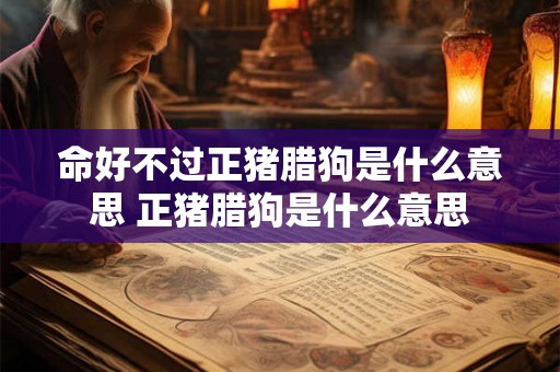命好不过正猪腊狗是什么意思 正猪腊狗是什么意思