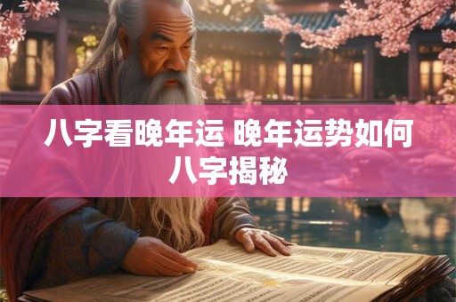 八字看晚年运 晚年运势如何八字揭秘