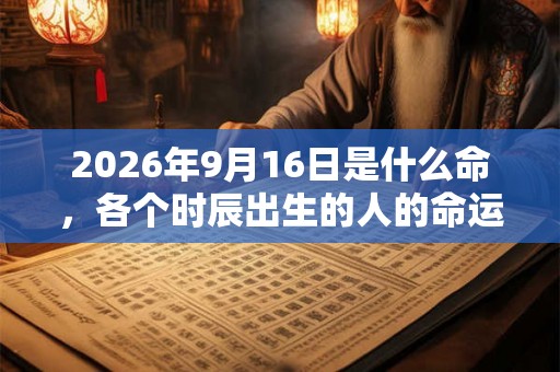 2026年9月16日是什么命,各个时辰出生的人的命运 2026年9月16日是什么命,各个时辰出生的人的命运