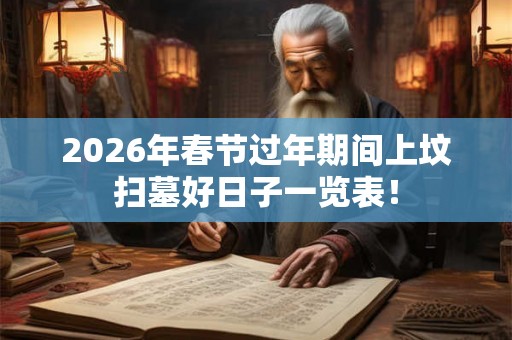 2026年春节过年期间上坟扫墓好日子一览表！