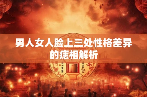 男人女人脸上三处性格差异的痣相解析