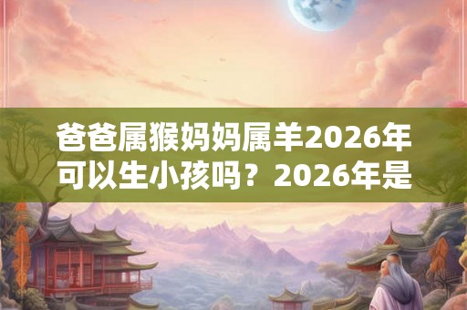 爸爸属猴妈妈属羊2026年可以生小孩吗？2026年是什么年？