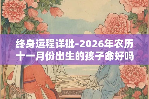终身运程详批-2026年农历十一月份出生的孩子命好吗