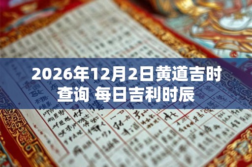 2026年12月2日黄道吉时查询 每日吉利时辰