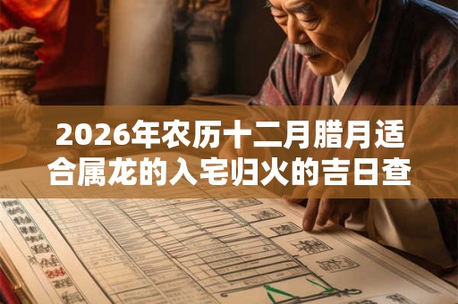2026年农历十二月腊月适合属龙的入宅归火的吉日查询