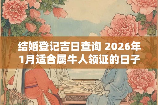 结婚登记吉日查询 2026年1月适合属牛人领证的日子