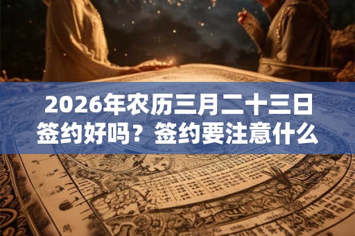 2026年农历三月二十三日签约好吗？签约要注意什么？