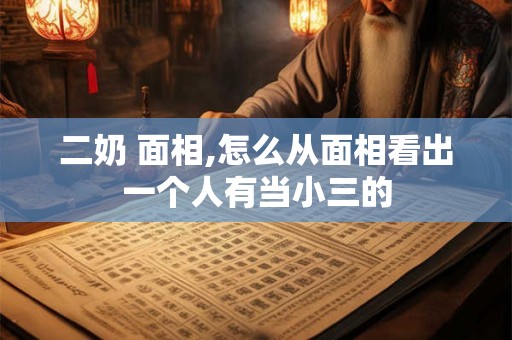 二奶 面相,怎么从面相看出一个人有当小三的