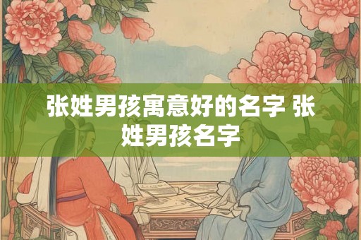 张姓男孩寓意好的名字 张姓男孩名字 张姓男孩寓意好的名字 张姓男孩名字