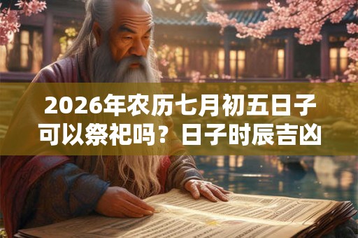 2026年农历七月初五日子可以祭祀吗？日子时辰吉凶如何？
