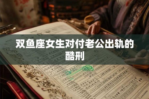 双鱼座女生对付老公出轨的酷刑