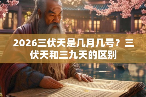 2026三伏天是几月几号？三伏天和三九天的区别