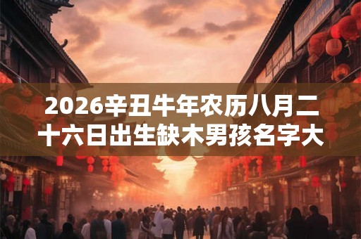 2026辛丑牛年农历八月二十六日出生缺木男孩名字大全好听
