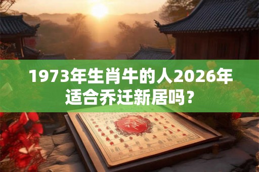 1973年生肖牛的人2026年适合乔迁新居吗？