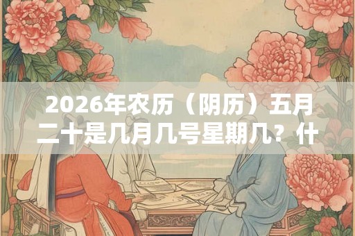 2026年农历（阴历）五月二十是几月几号星期几？什么日子？
